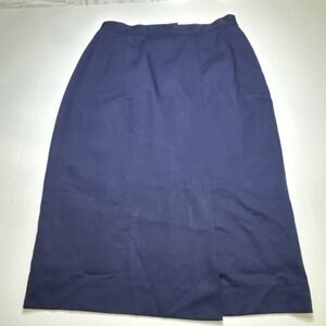 Fundamental Things Petites Navy Blue Midi Pencil Skirt Size 12P Elastic Waist